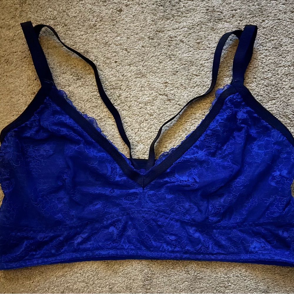 Torrid Blue Velvet Bralette with V-Neckline